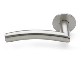 4705.20.140.SS Curved Mitred Round Bar Lever Handle (Set) | Image 1