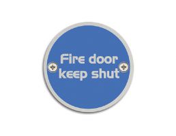 4750.10.SS 76mm Dia. Fire Door Keep Shut Symbol | Image 1