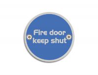 4750.10.SS 76mm Dia. Fire Door Keep Shut Symbol